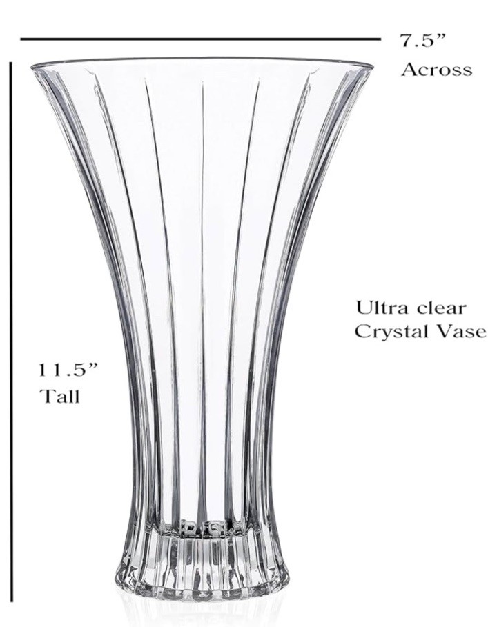 RCR Italian Crystal Glass Ultra Clear Vase Florero Luxion