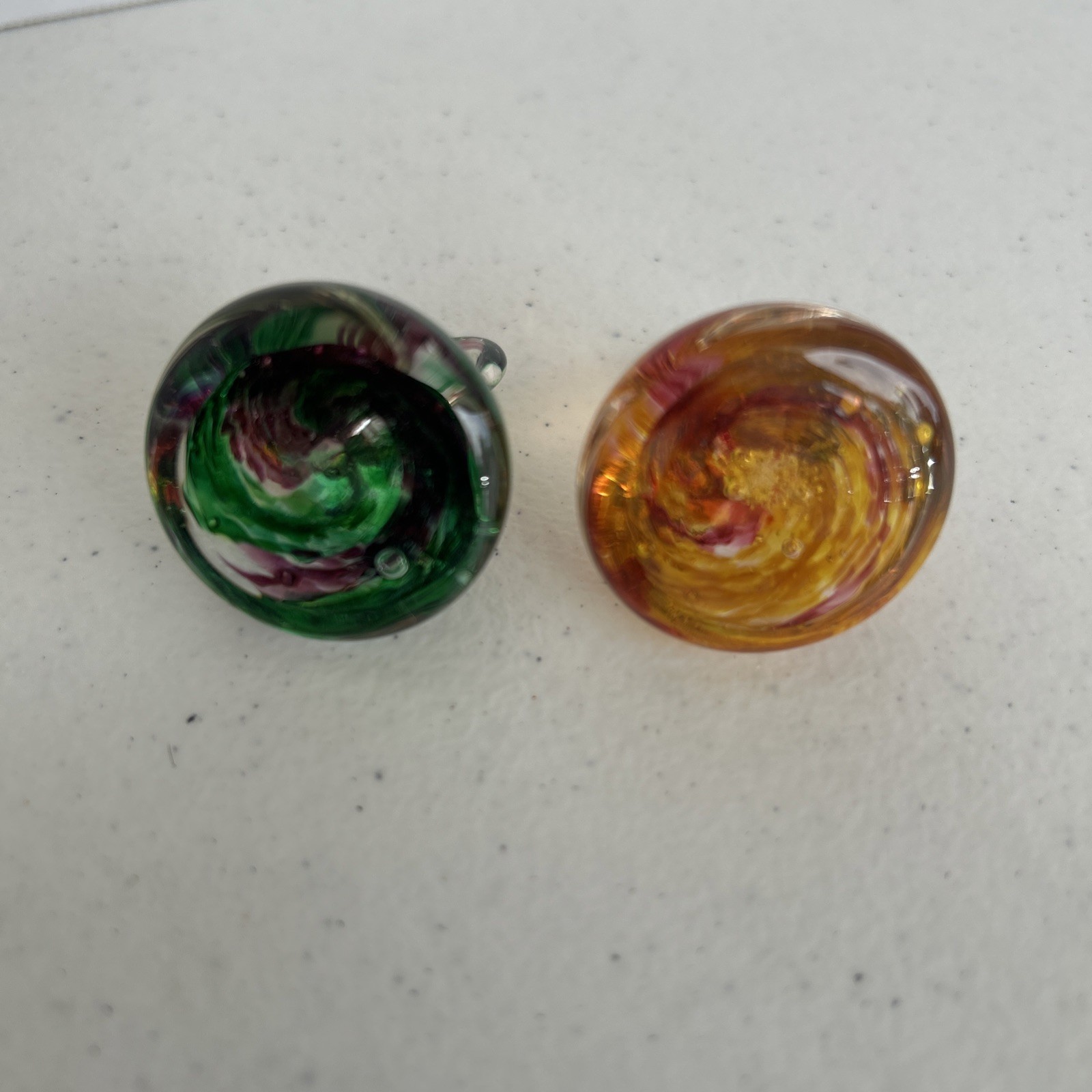 Set Of 2 Glass Swirl Chocolate Hershey Kisses 1 1/2 “