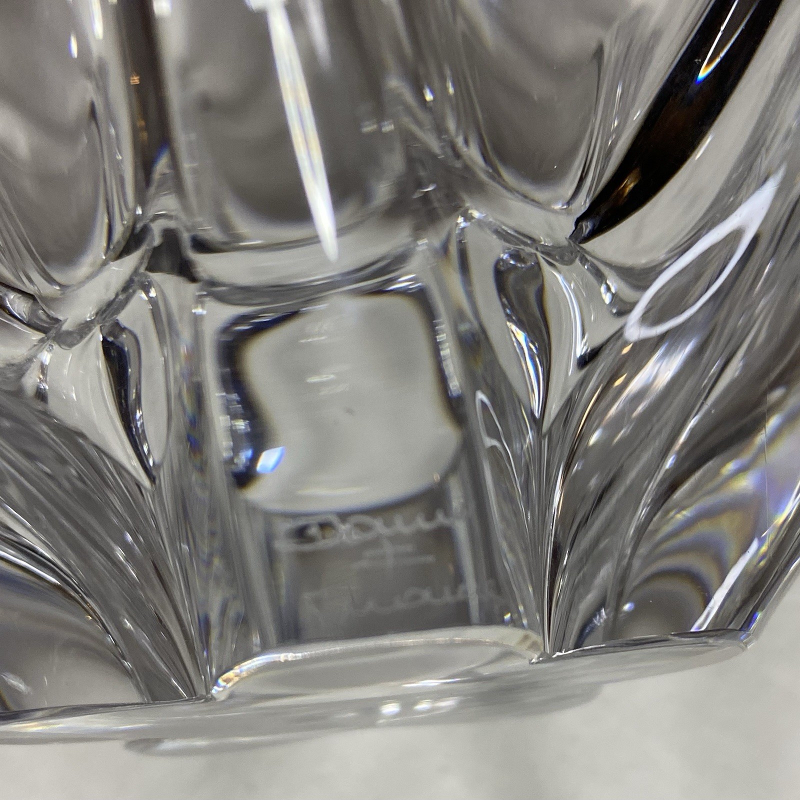 Vintage Daum & France 5 Point Star Crystal Vase Bowl