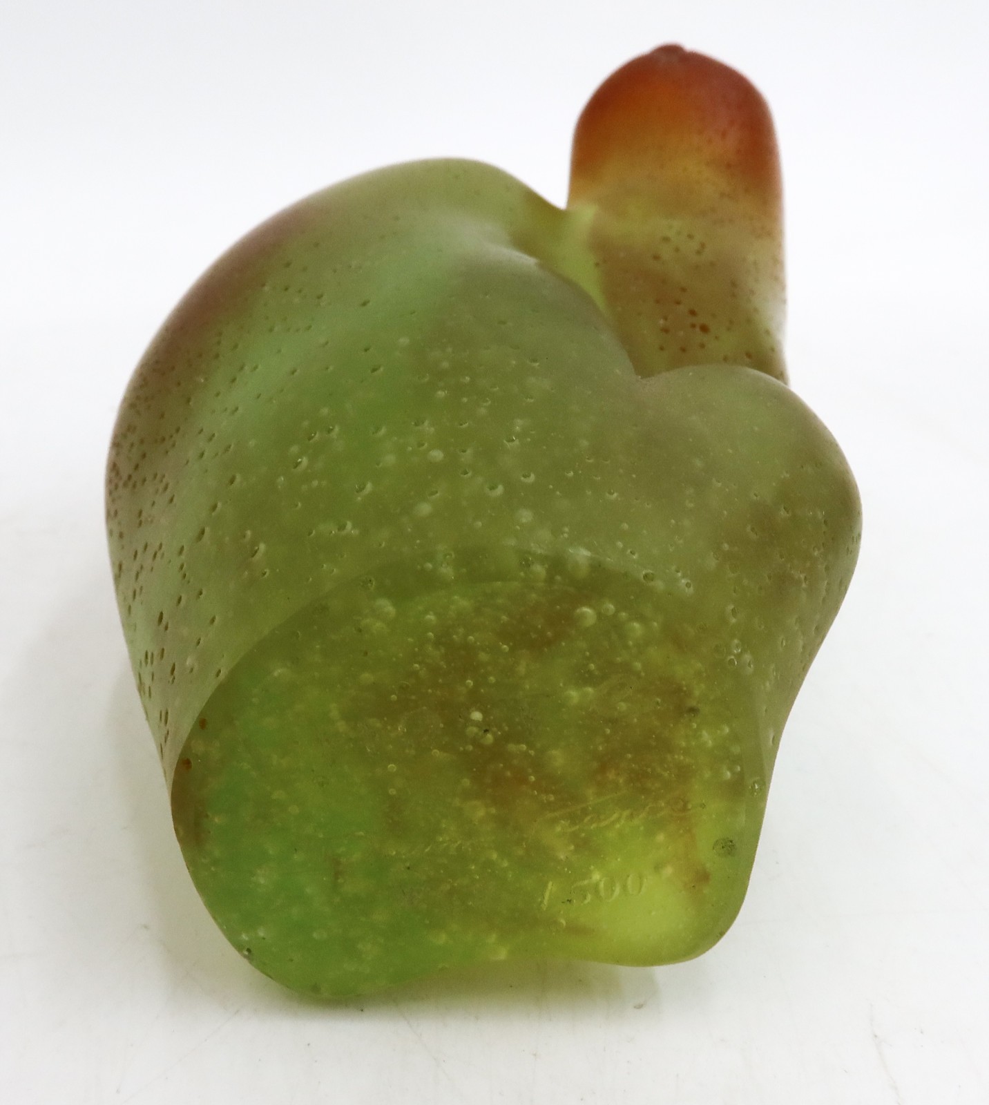 Daum France Pate De Verre Glass Green Cat Figurine Chat Perche by Lhoste Ltd Ed