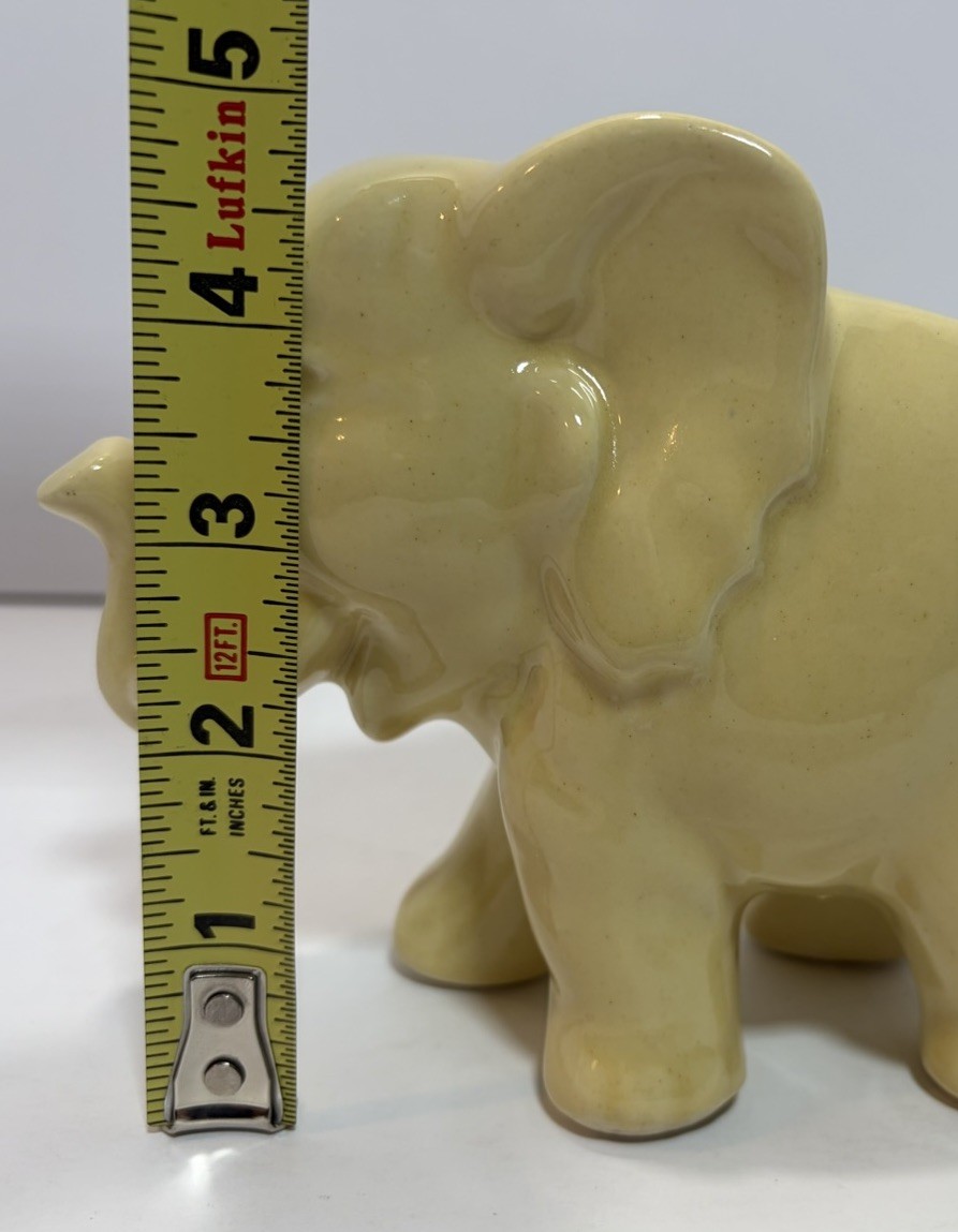 Vintage Shawnee Yellow Elephant Planter Trunk Up Mid Century Art Pottery 1950’s