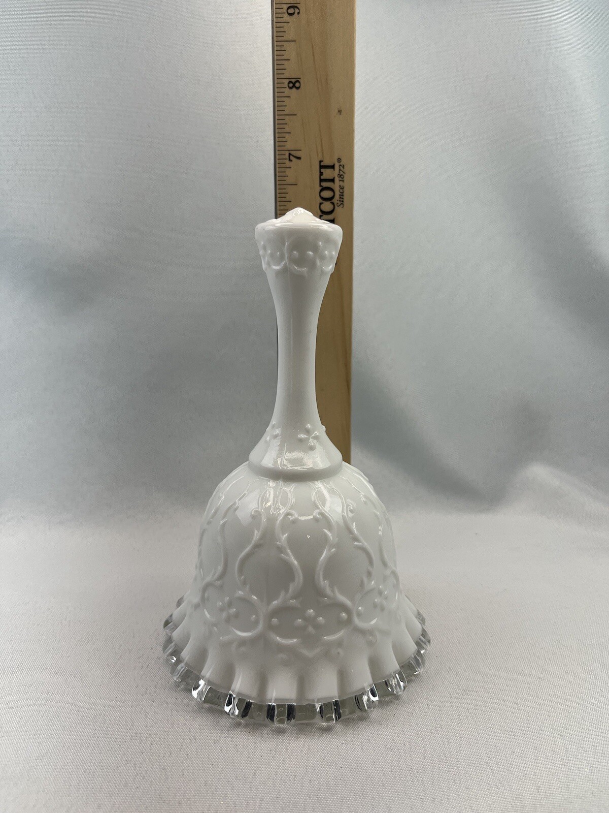 Fenton Silver Crest Spanish Lace Hand Bell, Ruffled Edges