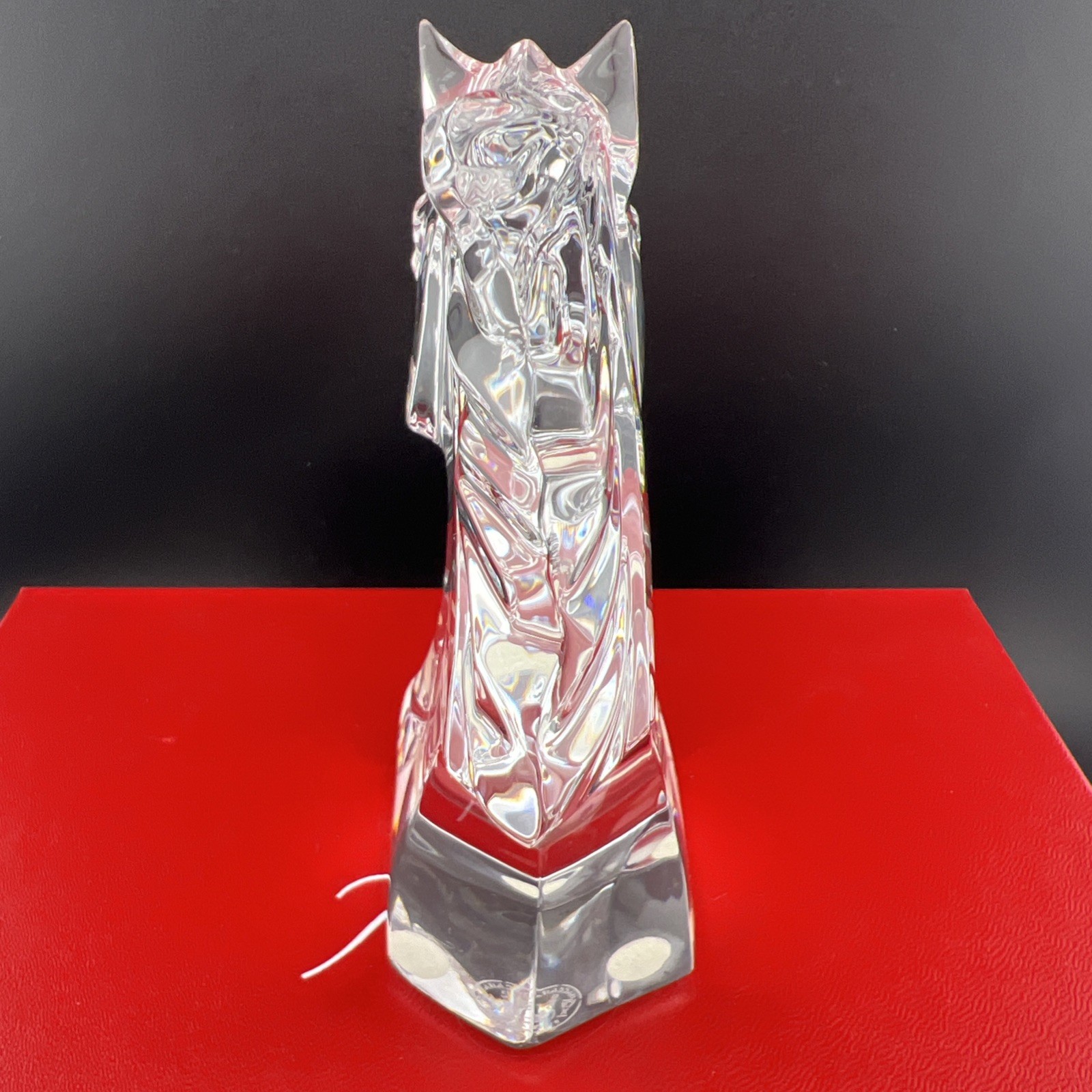 Authentic Baccarat Crystal Horse Head Sculpture in Original Box