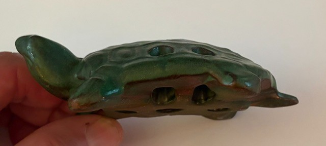 Pottery Turtle Flower Frog Early 20th Century