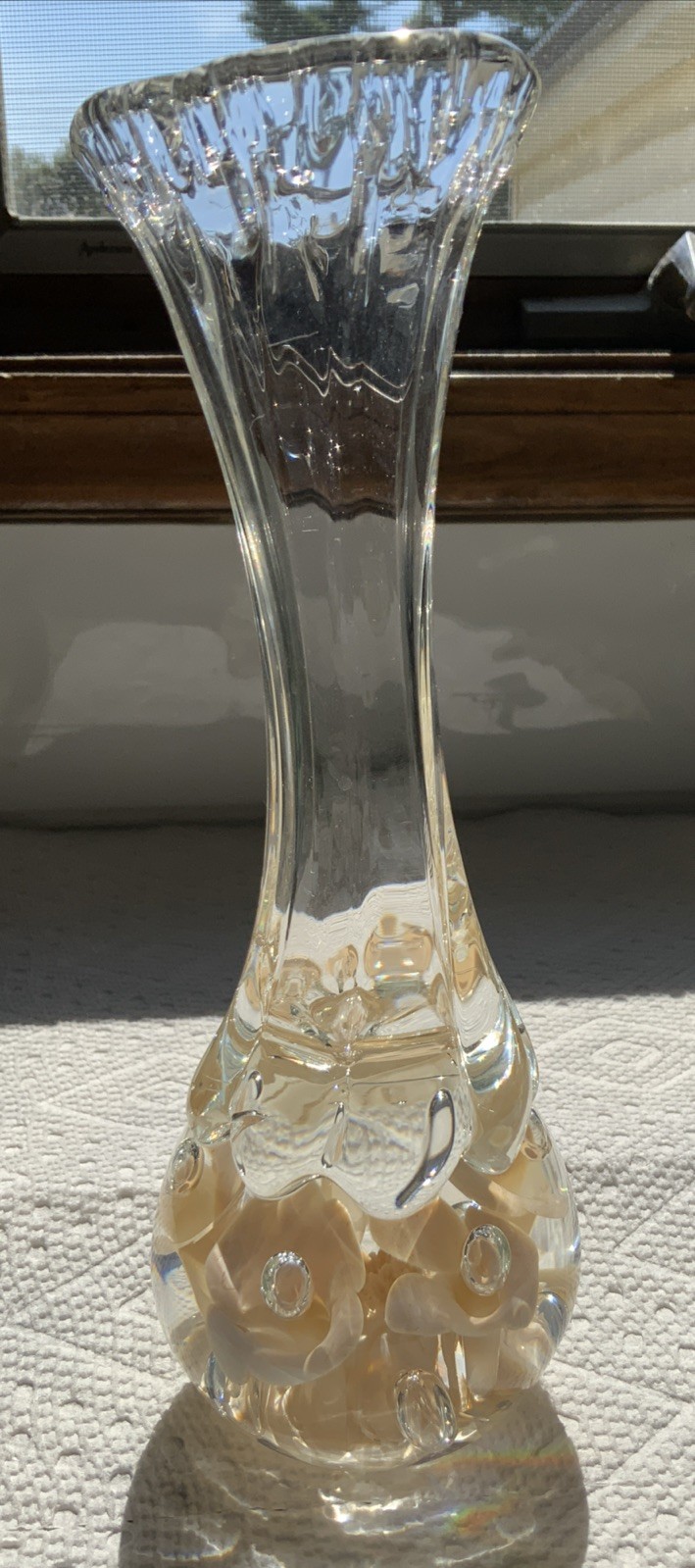 St. Clair Hand Blown Bud Vase/ Paperweight 1991 Signed By Joe Rice