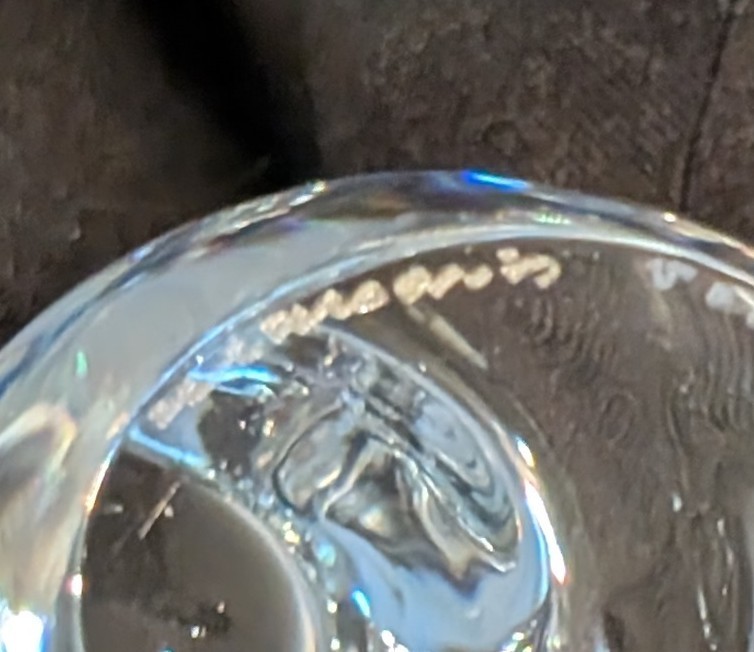 VTG, RARE! Signed Marcolin Dove Bird Crystal Paperweight 7”.