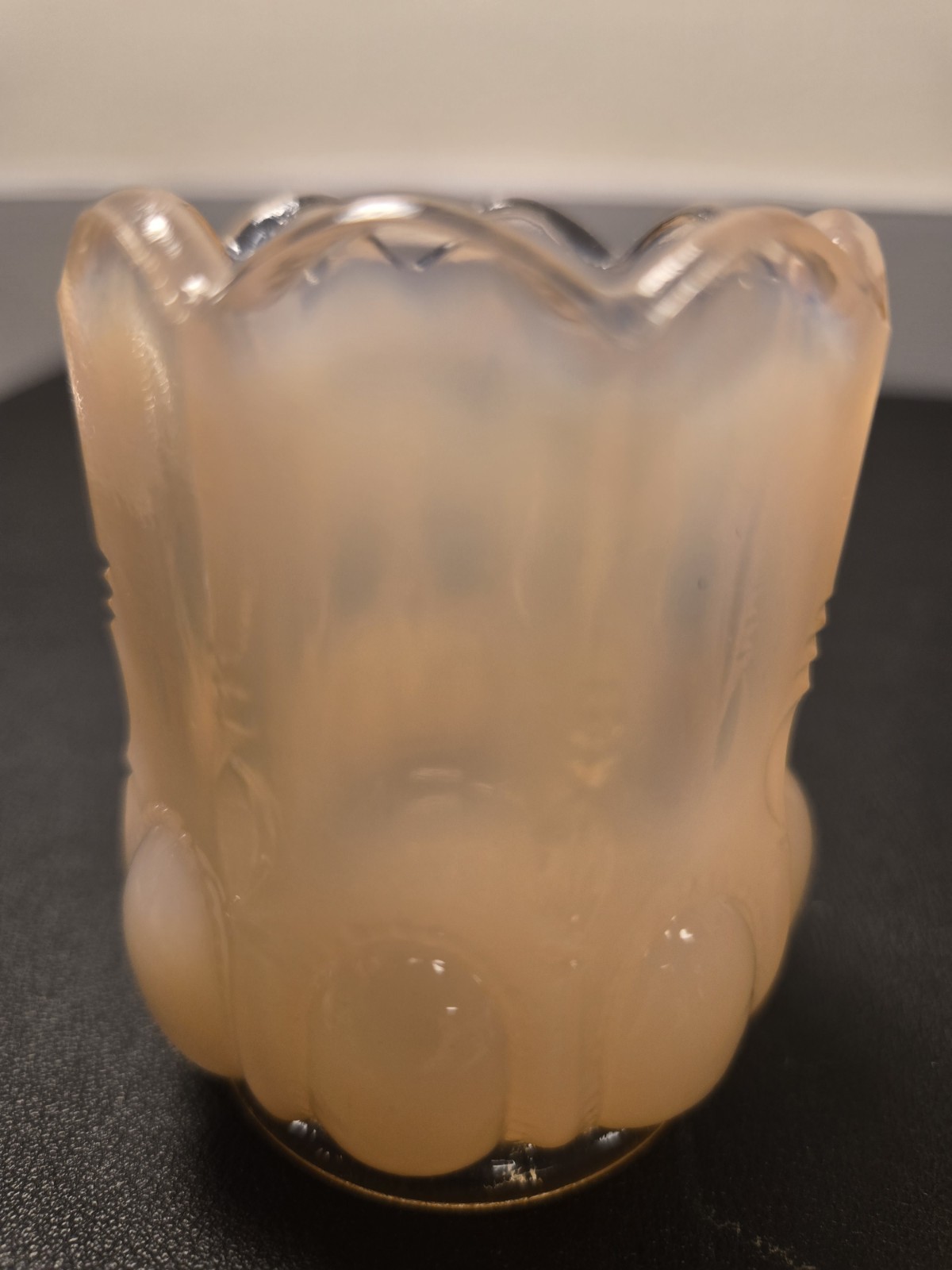 Vintage Degenhart “Crown Tuscan” Glass Beaded Oval Cameo Toothpick Holder