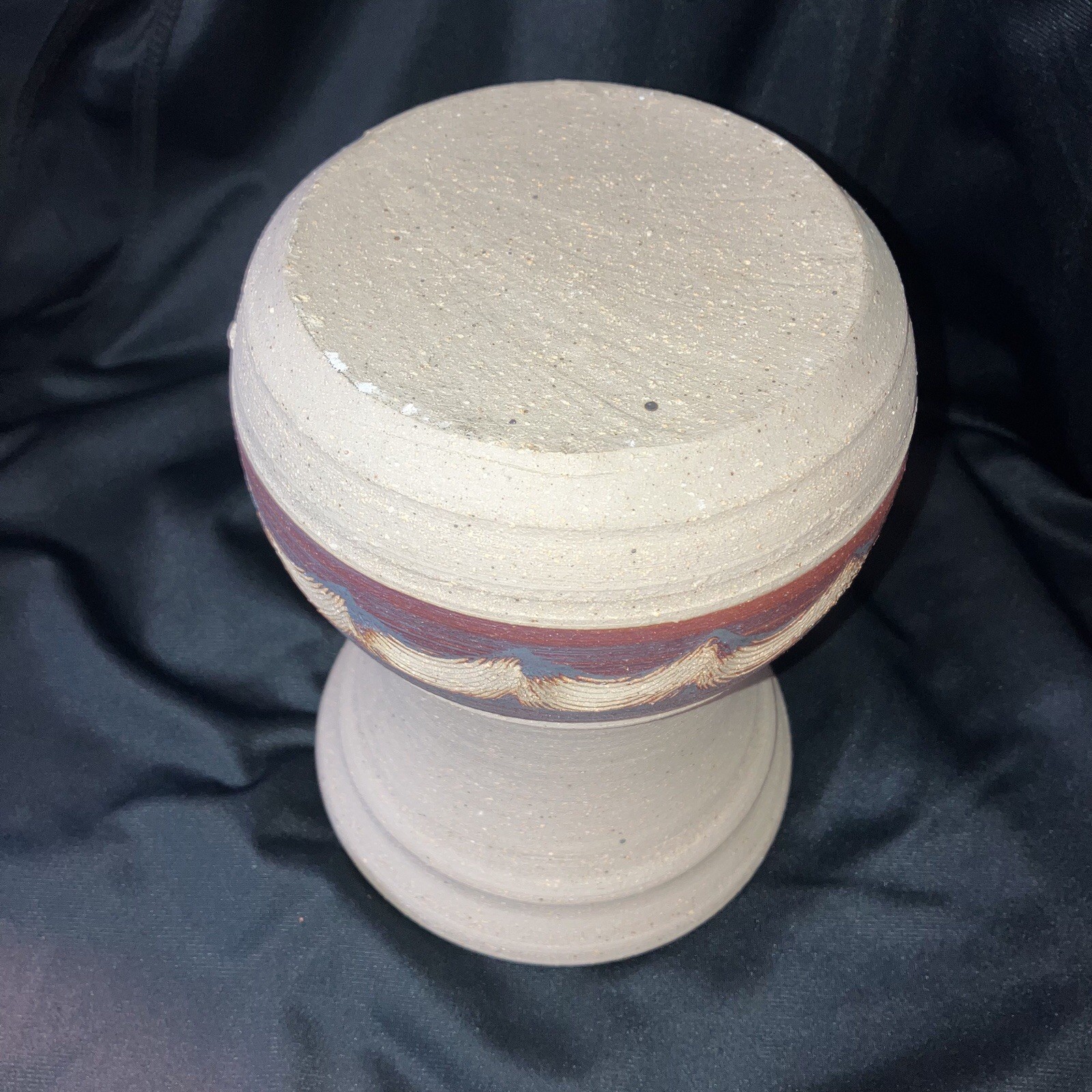Vintage Hand Thrown Studio Art Stoneware Vase Signed by Artist 6.5” Tall Rustic