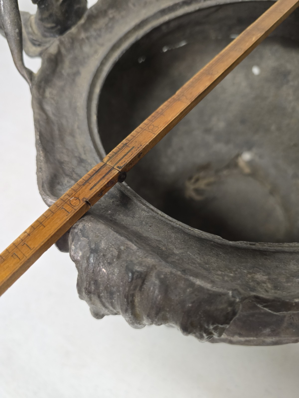 Antique Art Nouveau Pewter Satyr Cache-Pot Attributed to Hans Stoltenberg-Lerche
