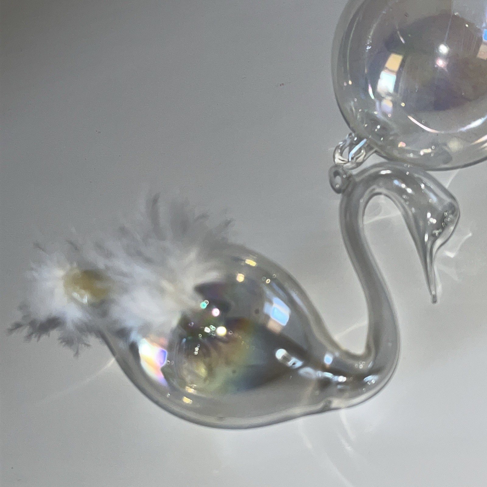 2-Parise Vetro Italian Ornaments Art Glass Hand Blown Ball 2×2.5”& Swan 3.25×3”