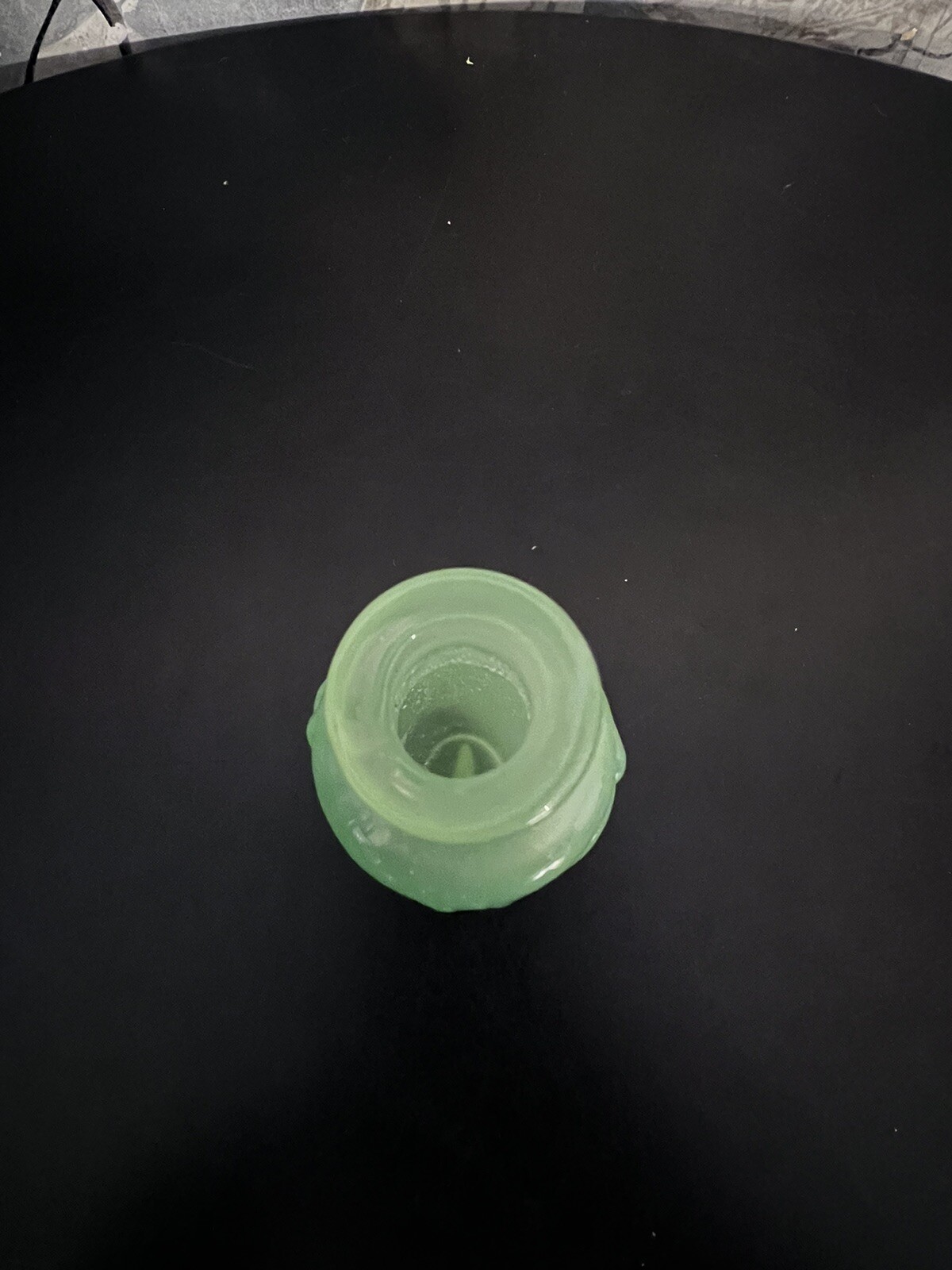 Jade Green Glass Mini Bottle Vase Bird On Branch – 3.5″