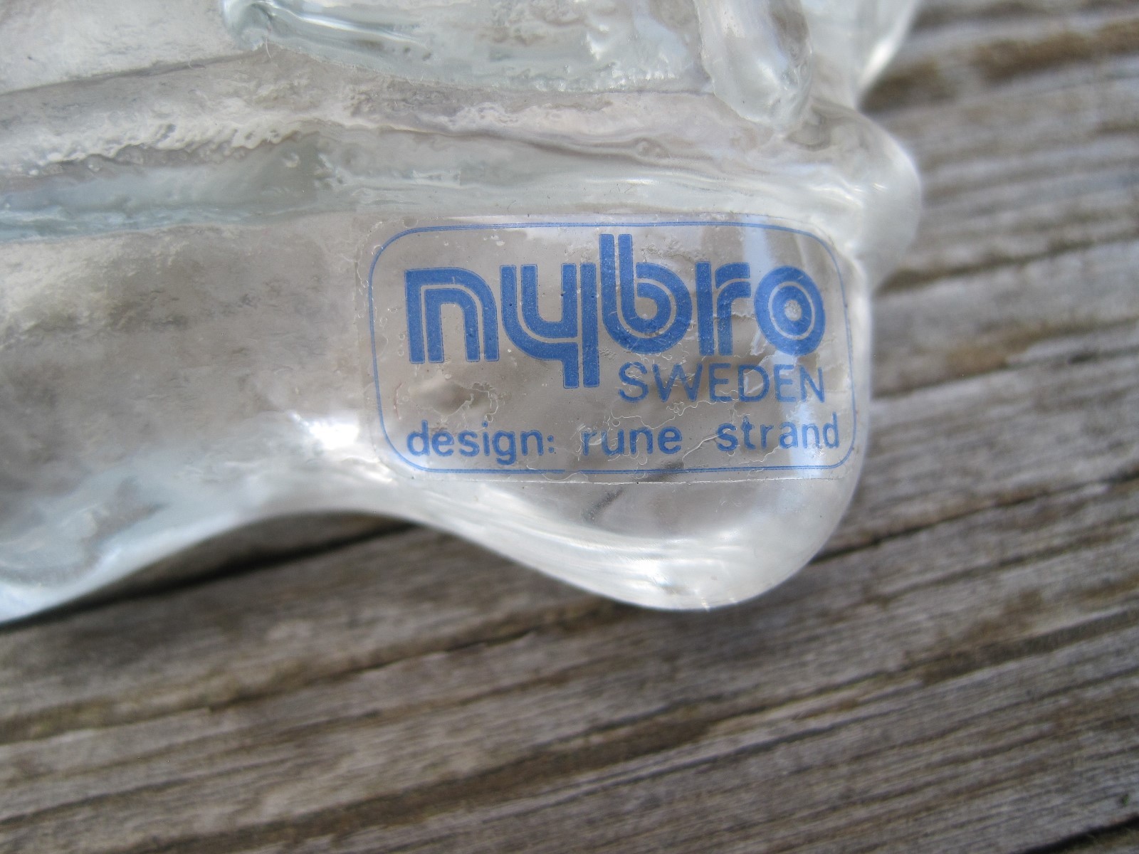 Nybro Glass Crystal Sweden Santa Candle Holder Thin Taper Rune Strand Xmas Vtg?