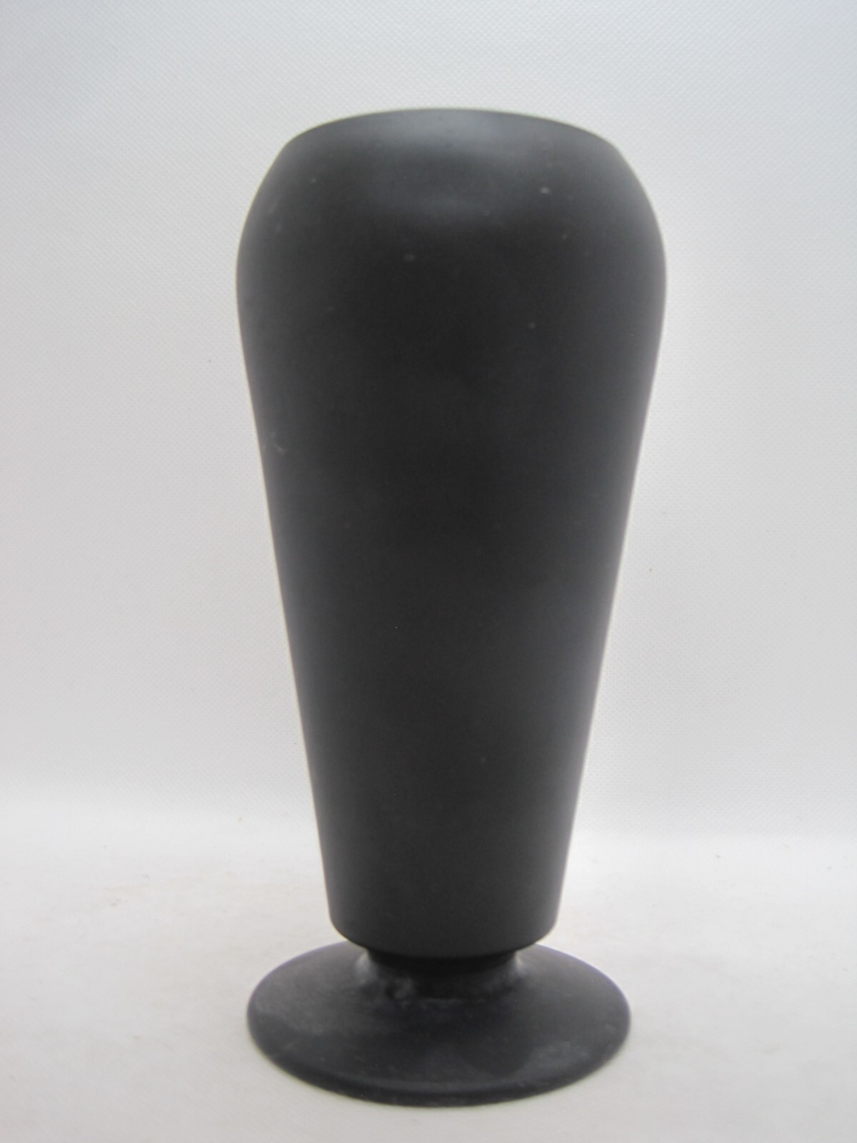 Tiffin Black Satin Bud Vase Cupped Dahlia, Vintage