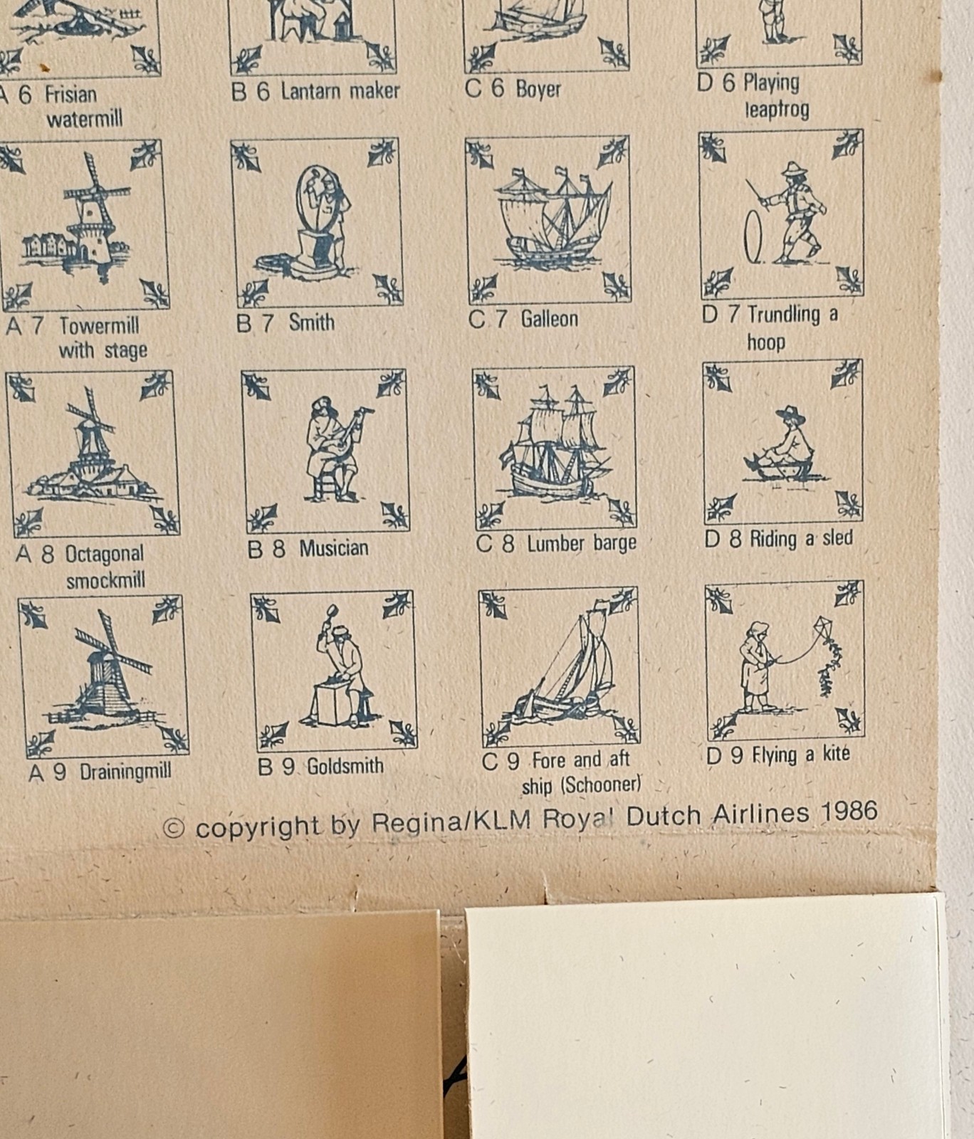 KLM Business Class Vintage Polychrome Tile Coaster