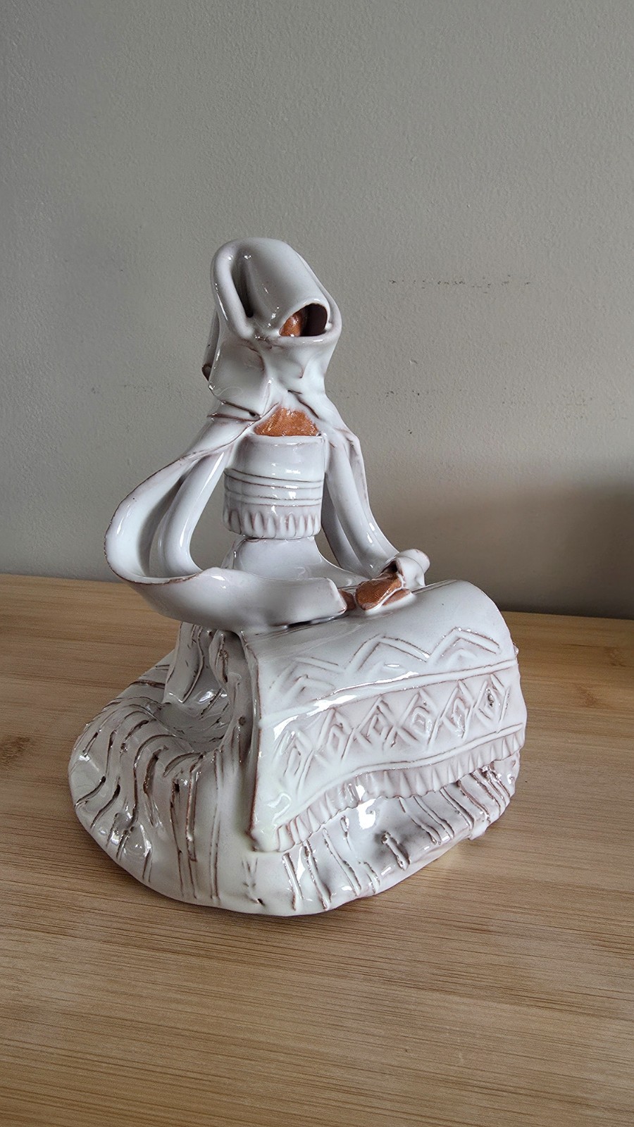 Vintage Emilia Palomba Fine Art Ceramic Sculpture, Sardinian Woman, Italy, Medit
