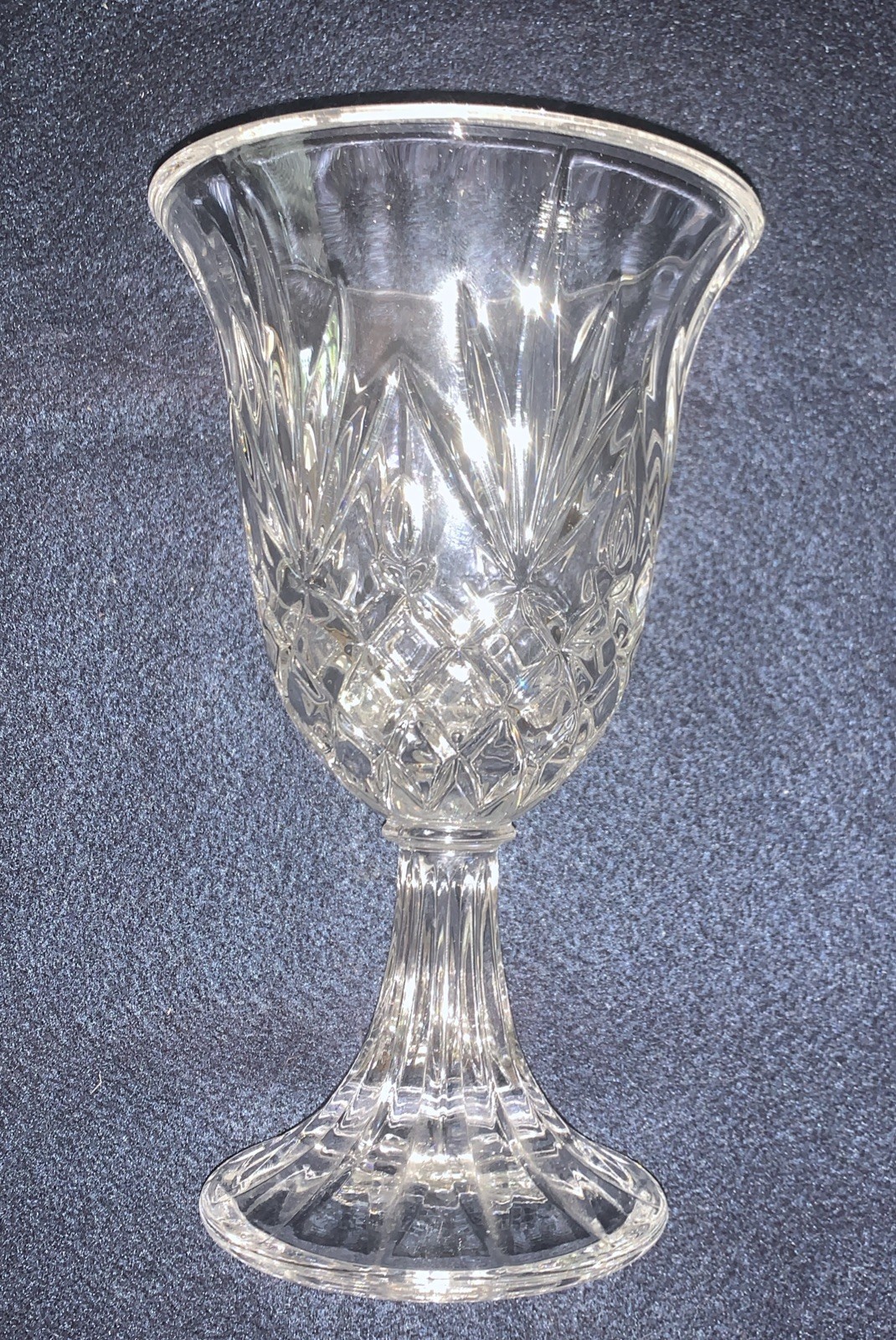 Godinger Lexington 24% Lead Crystal Hurricane Vase Pineapple Pattern