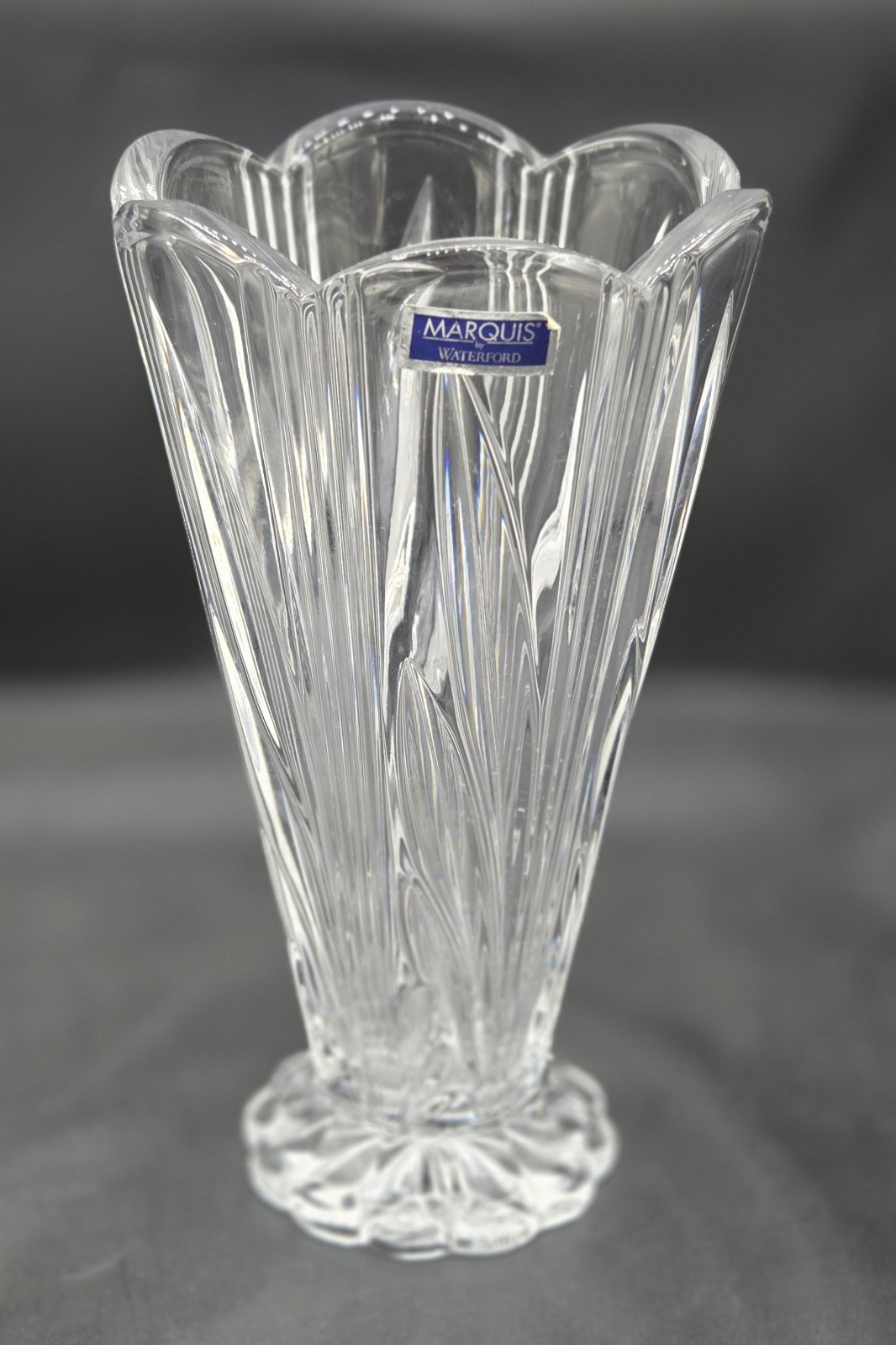 Vintage Waterford Marquis Feastivale Cut Crystal Footed Vase Germany 8″ Tall