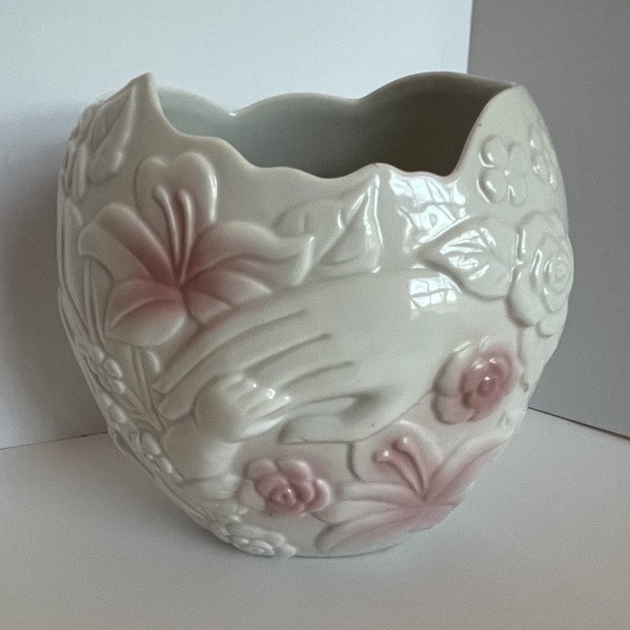 Diana Pottery Pty Ltd Ceramic Art Pottery Vase CF139 Floral Embossed Glossy