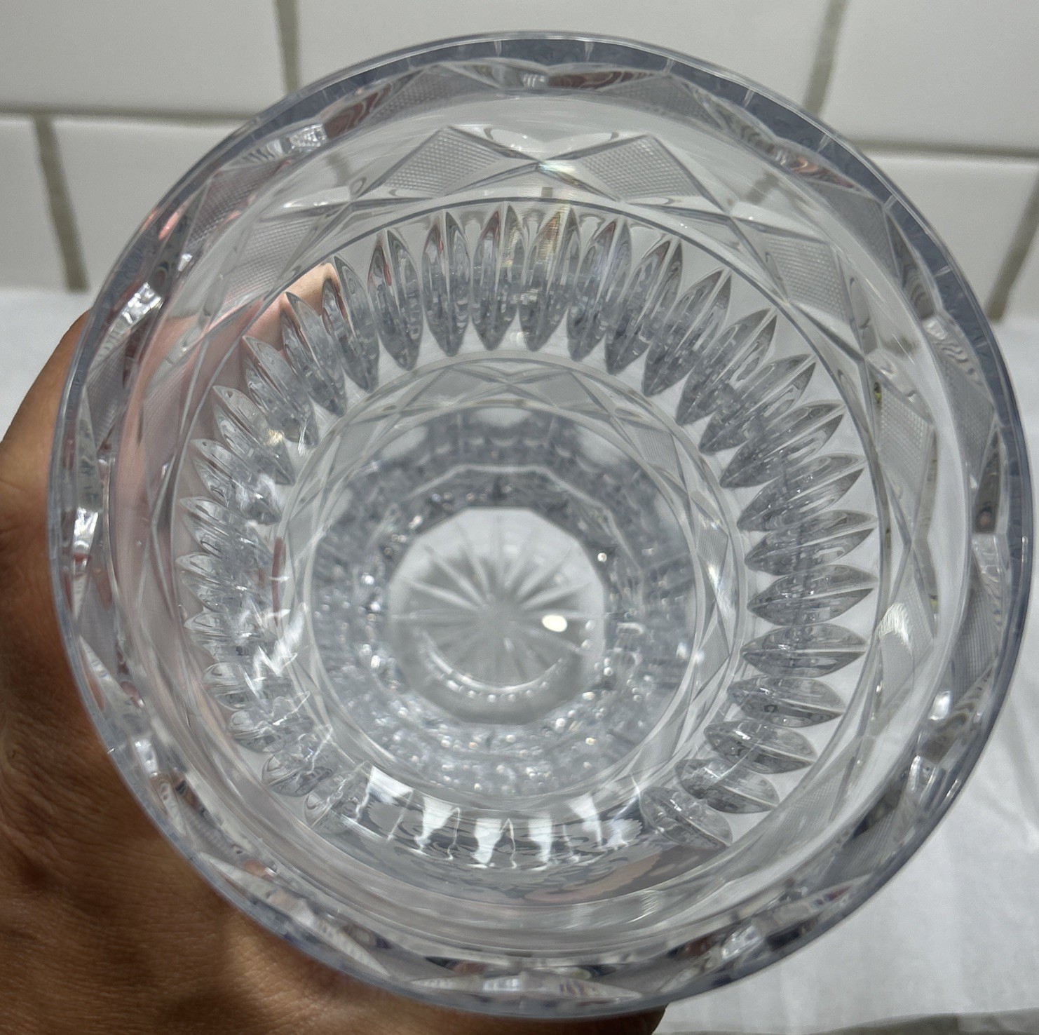 Large Beautiful Vintage Etched Baccarat Vase, Signed. Lovely Detail