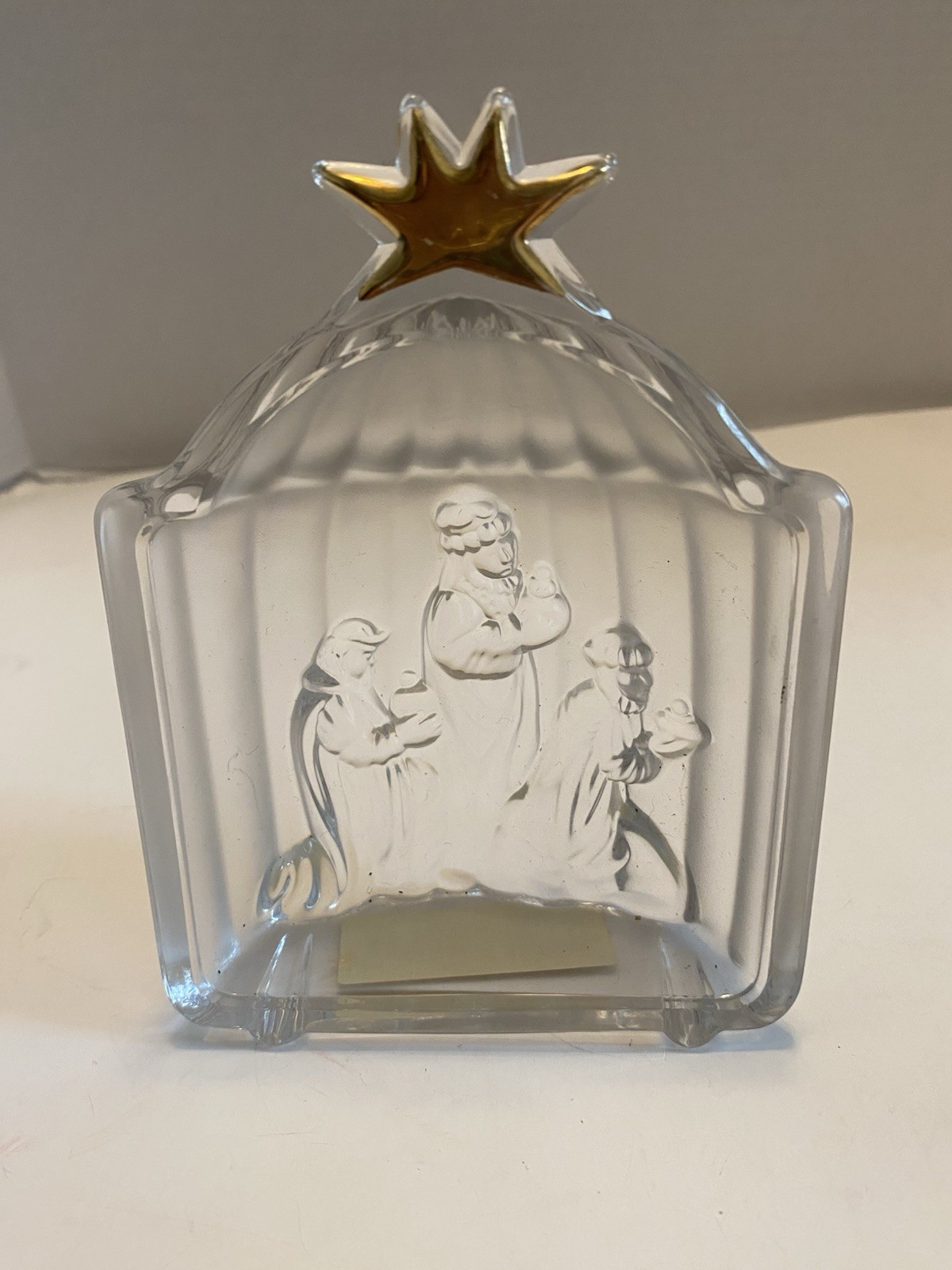 MIKASA Golden Stars Frosted Crystal Nativity Sculpture 3 WisemanMade in Germany