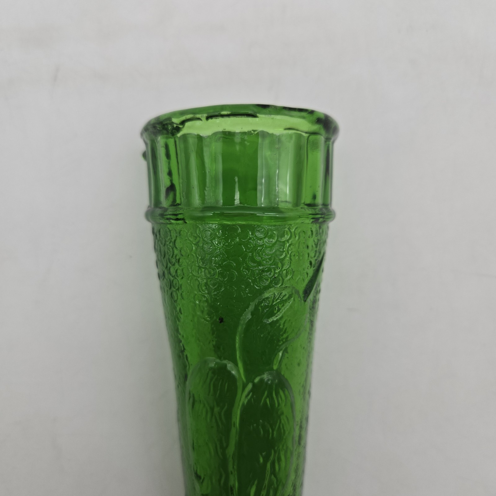 Vintage DUGAR Green Glass Wall Pocket w/ Bird Design | 8 Inches Long