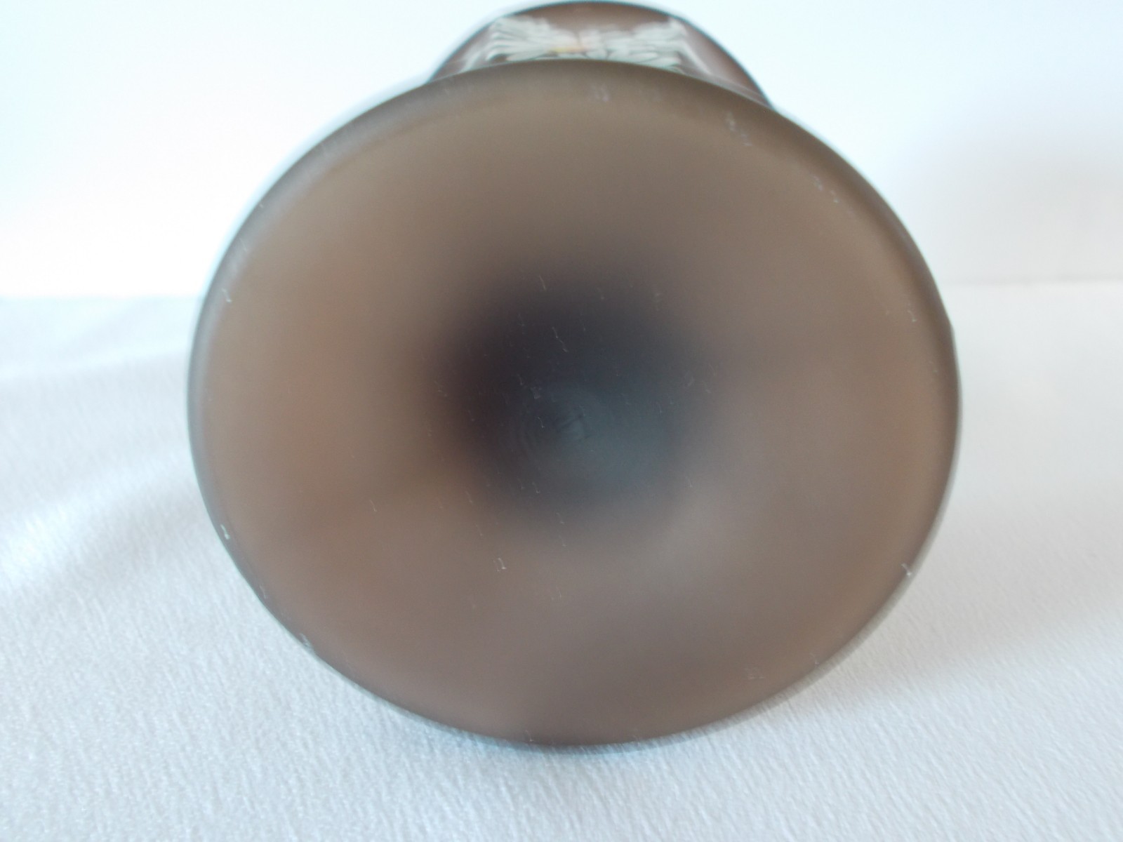 Westmoreland Glass Brown Satin painted daisies Bottom only of 1/2 pound Candy