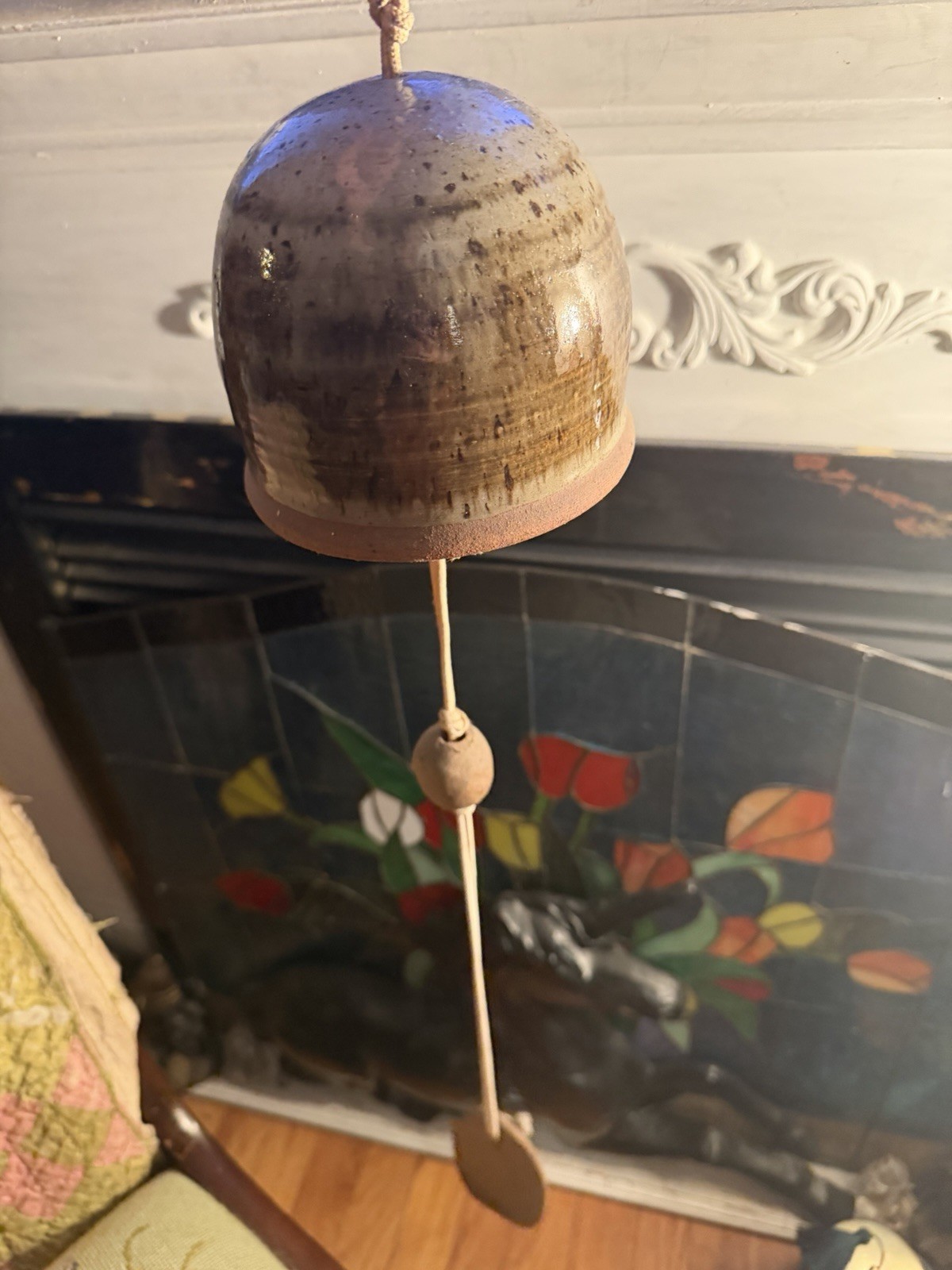 VTG Stoneware Ceramic Drip Glaze Wind-chime 26″ Long, Earth-tones