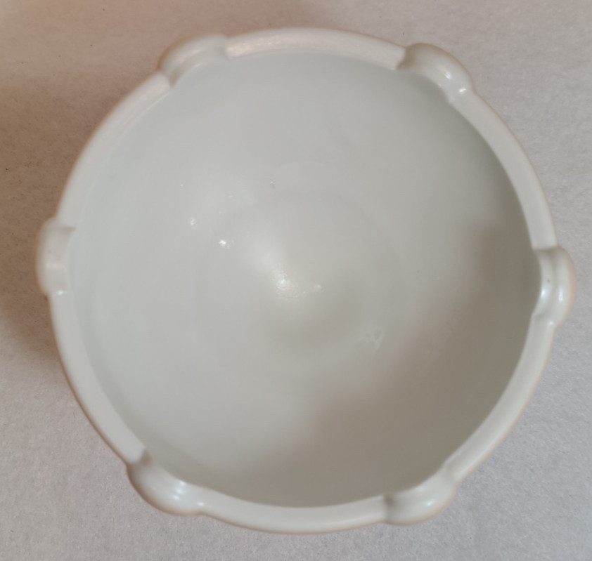 Vintage Anchor Hocking Oyster & Pearl White w/ Fired-on Pink Candle Stick Holder