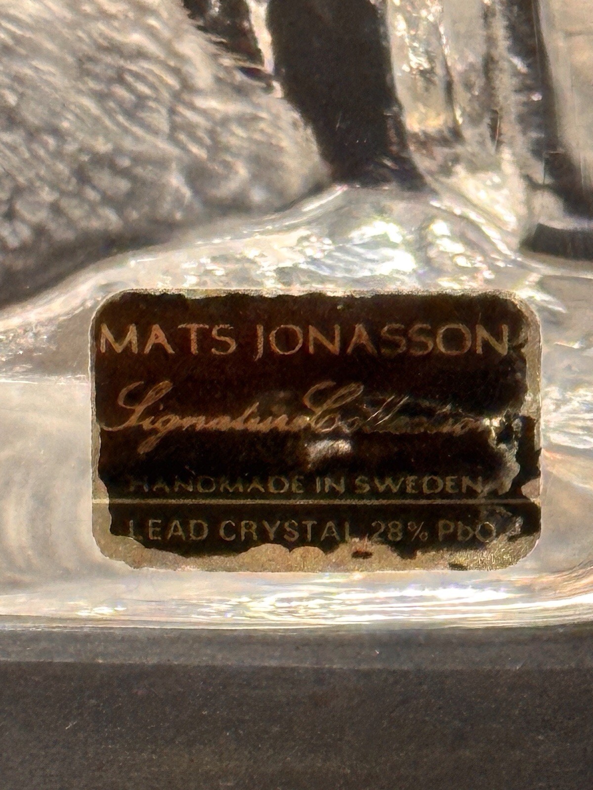 Mats Jonasson Maleras Sweden Full Lead Crystal Baby Ducks On Lake Signed 8”