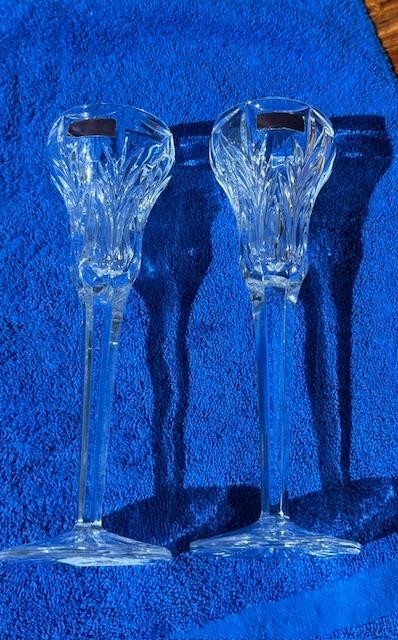 Marquis by Waterford Canterbury Cut Crystal Candle Holders Set of 2 NEW WT