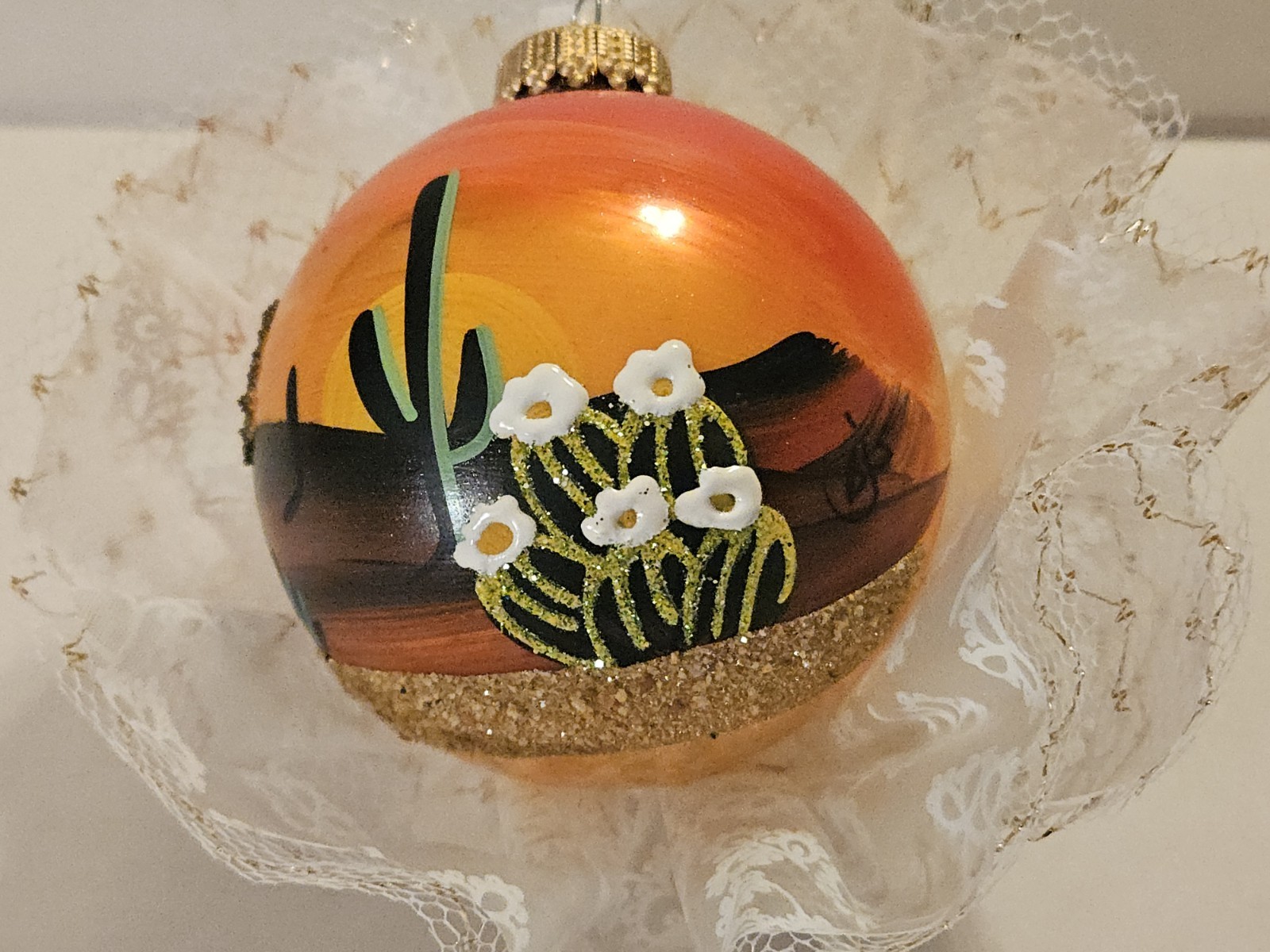 Hand Painted Southwest Ornament By Brenda J. Schodt “Arizona Sunrise” Holiday