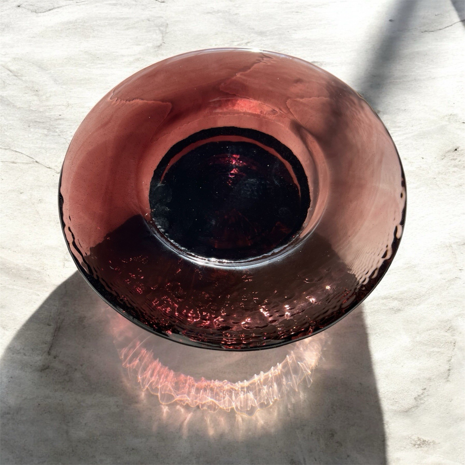 Fire And Light Recycled Art Glass Swirl Plum Wine Caddy Candle Holder