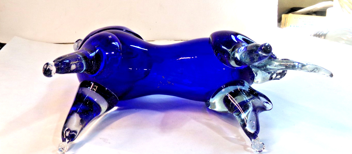 Murano Style Art Glass HORSE Abstract Hand Blown unbranded 9″ long x 11″ tall