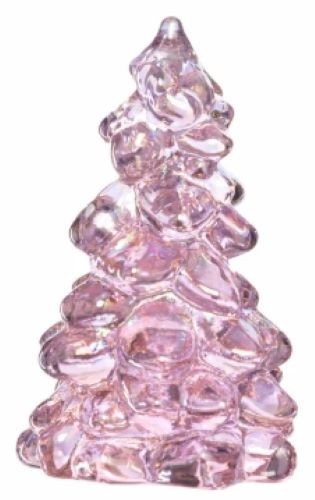Christmas Holiday Tree – Rose Carnival Glass – Small 2 3/4″ – Mosser USA