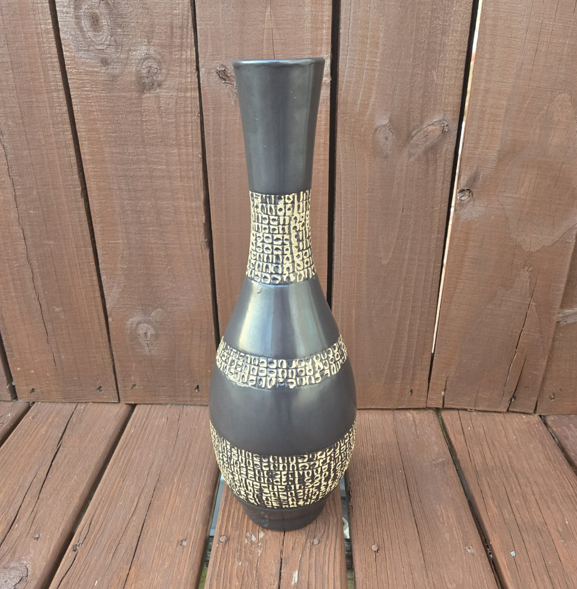 Decorative Vase in Brown and Gold Color