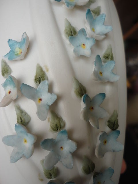 Lefton Floral Vase 1197 Flat finish 7-1/2 in Tall Vintage