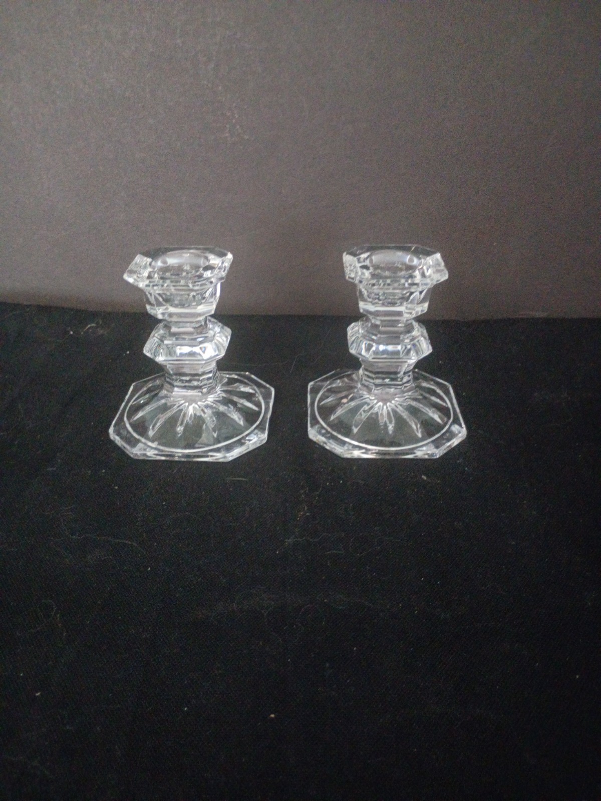 Mikasa Edinburgh Crystal Tapered Candle Holders – 1 Pair 3 inches tall