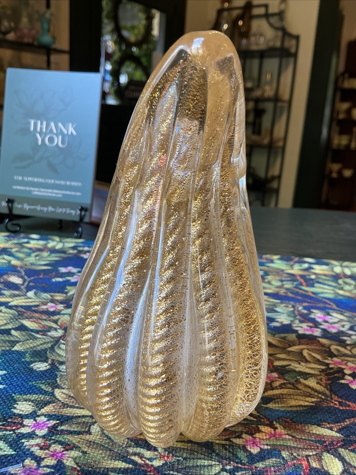Barovier Toso Murano Art Glass Vase Cordonato d’Oro Gold Inclusion Rope Vintage