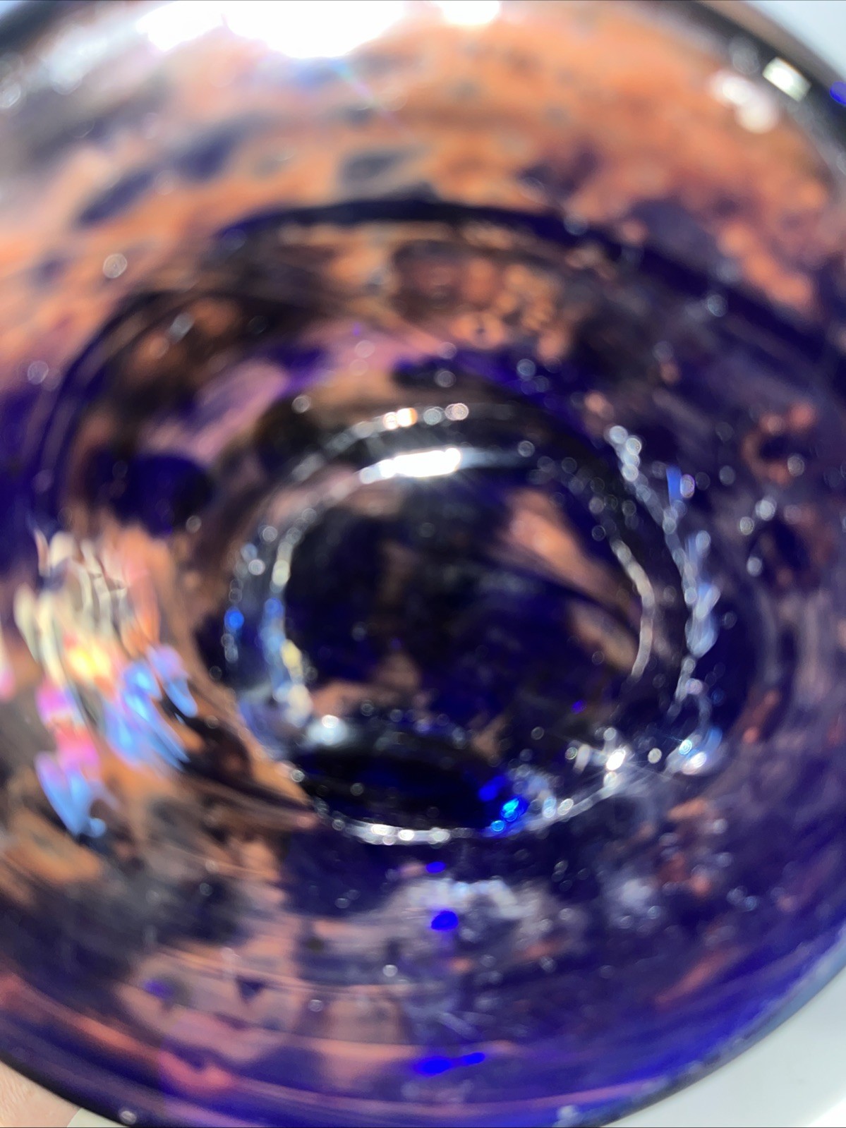 VTG Electric Purple Imperial Amethyst Carnival Glass Ripple Vase 13”Swung