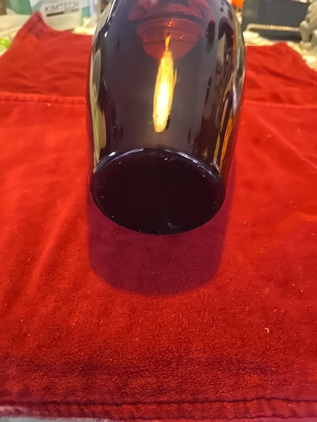Vintage Royal Ruby Anchor Hocking Red 9” Scalloped top vase