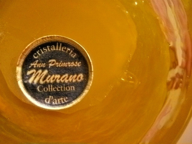 MURANO COLLECTION CRISTALLERIA ANN PRIMROSE D’ARTE PULPIT VASE 10-3/4″ YELLOW