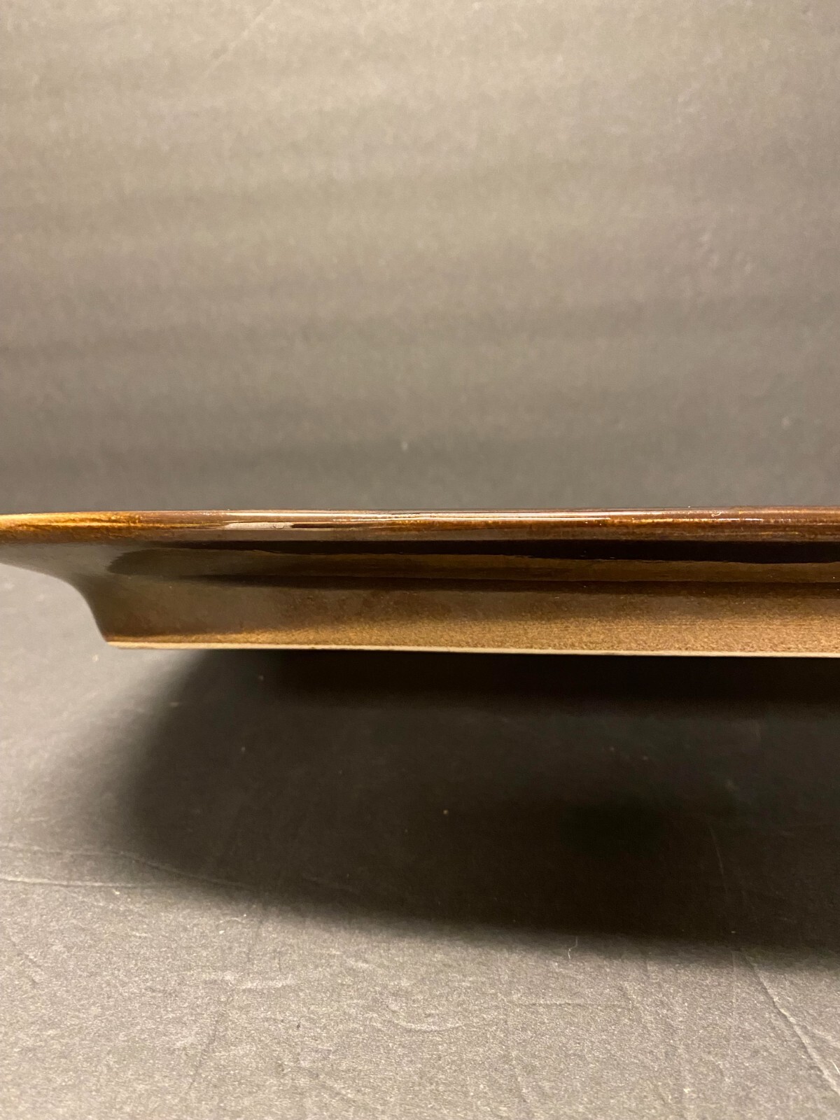 Vintage Eduardo Vega Raised Platter Mid Century Modern with iridescent Gold Tint