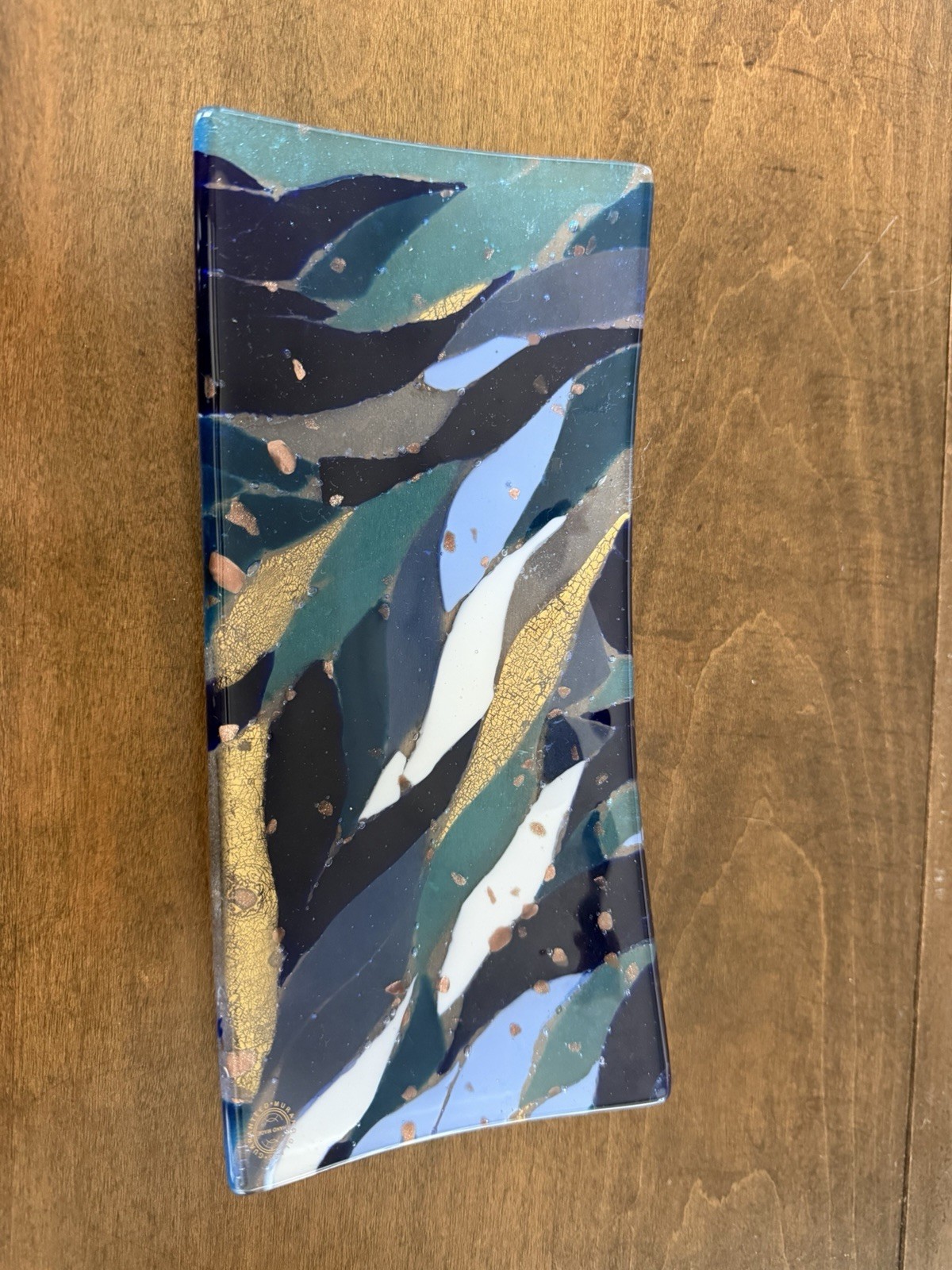Original Blue Murano Glass Long OMG Nuance Long Tray