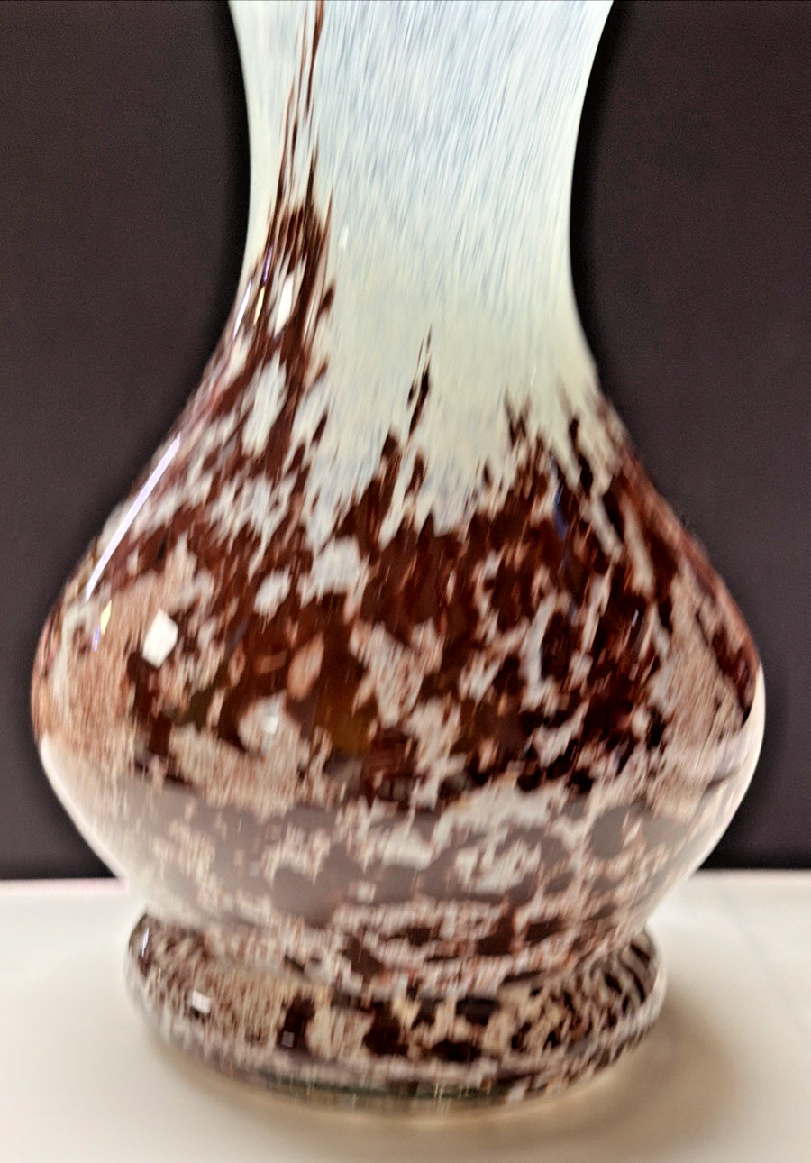 Contemporary Klodzko Poland Art Glass Vase Mozaik Mix Mosaic Abstract Mottled