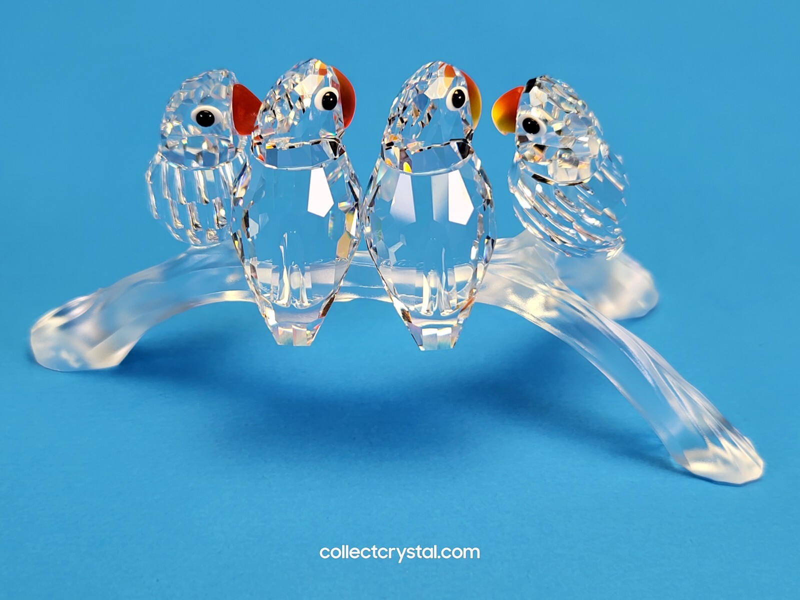 Swarovski Baby LoveBirds – Feathered Beauties – Birds # 199123 MIB Complete