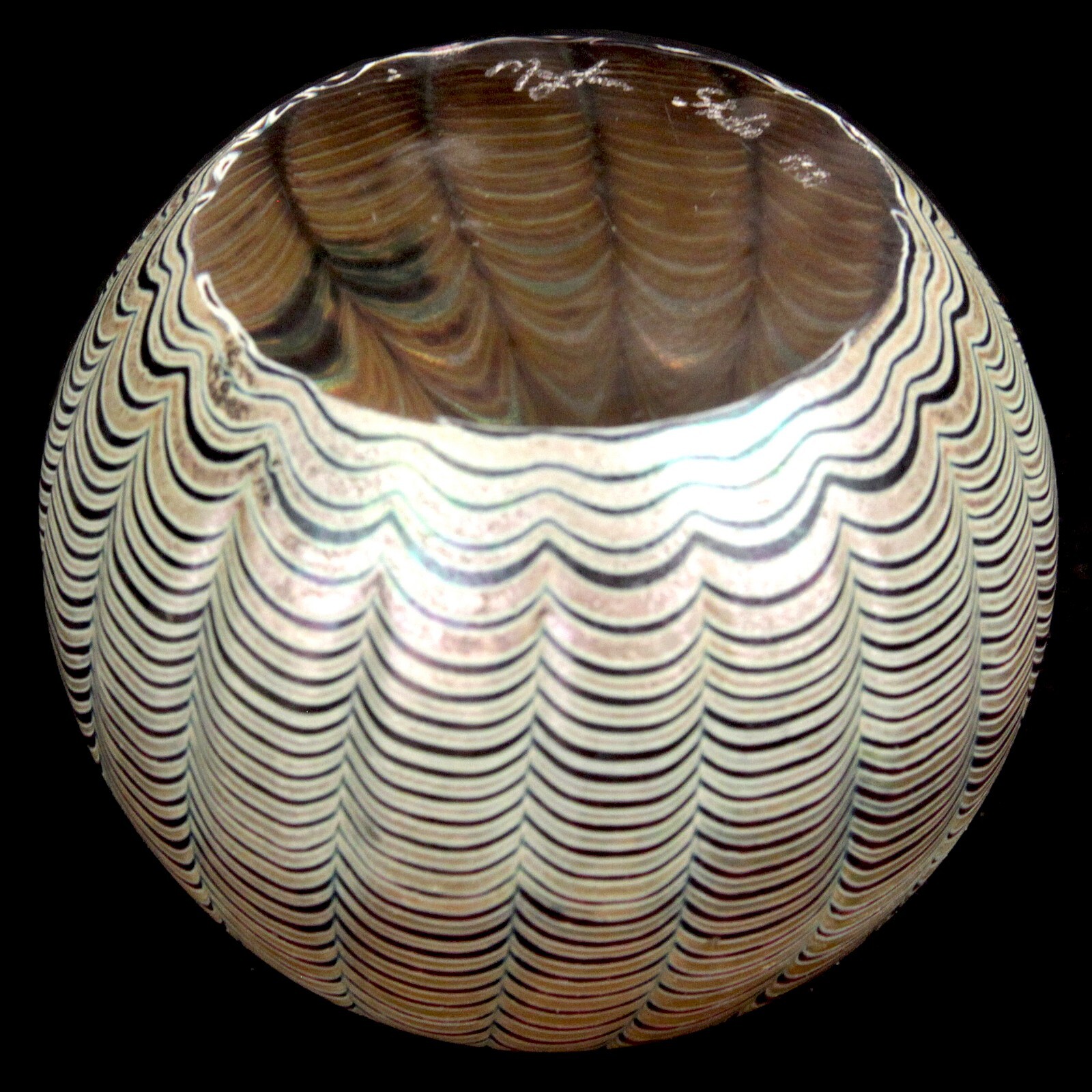 Vintage Art Glass Paperweight Brian Maytum Studio 1981 Iridescent Colorado Glass