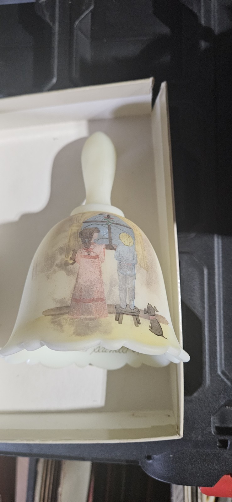 Fenton Art Glass Christmas Classics Bell 1983 Christmas Fantasy Limited Edition