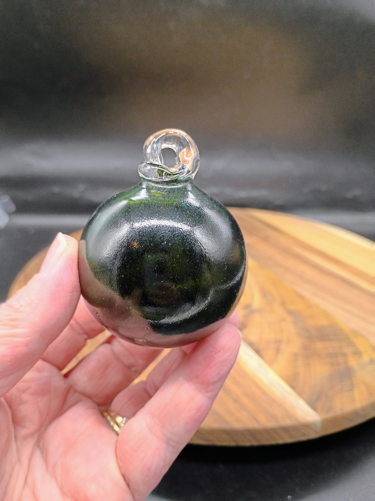 Hand Blown Art Glass Orb Witch Ball Suncatcher Christmas Ornament 2.25″