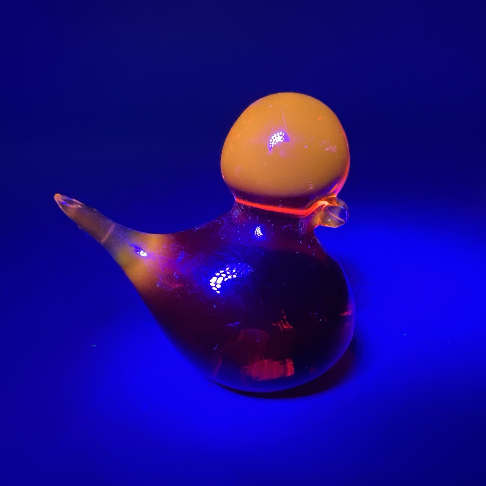6 Vtg Handblown Art Glass Bird Figurines Paperweights 2 Signed -1 Glows 2”