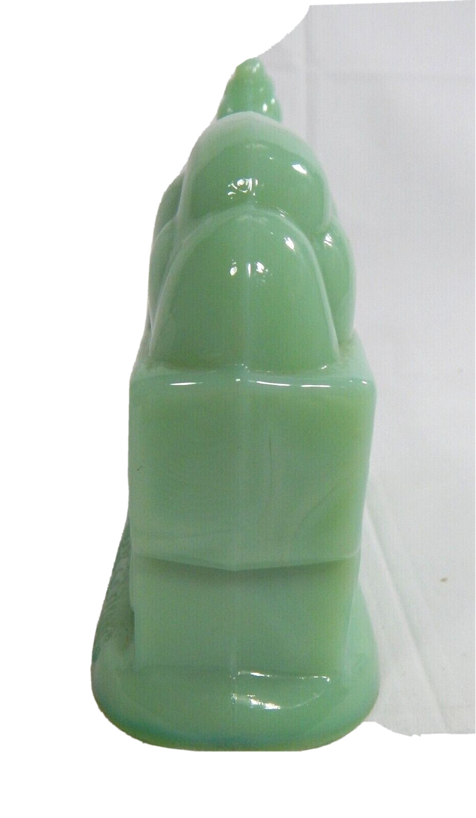 Vintage Jadeite Jadite Chicken Pulling Easter Eggs Jade Green Glass Figurine